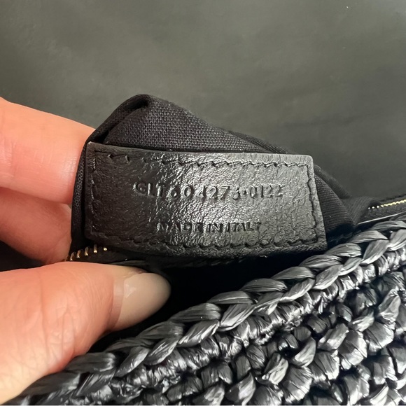 Authentic YSL Saint Laurent Kate 99 Woven Raffia Shoulder Bag w/ Tassel - Picture 9 of 13